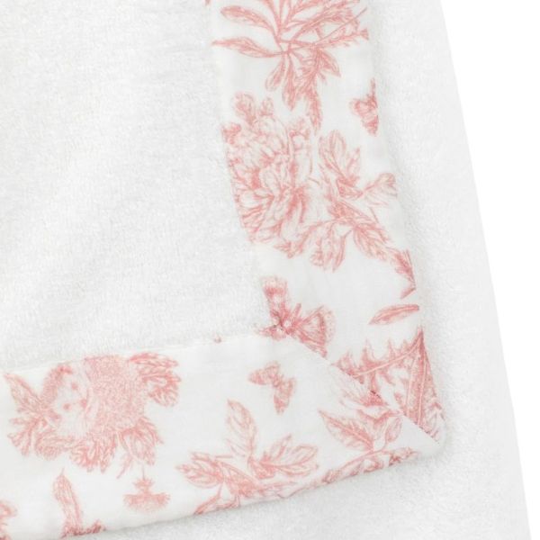 Baby Hooded Towel - Toile de Jouy Pink