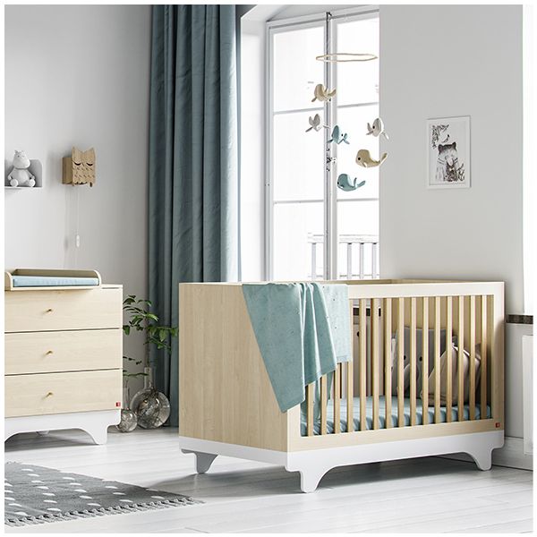 Lit Bébé 70 x 140 cm Playwood - Bouleau / Blanc
