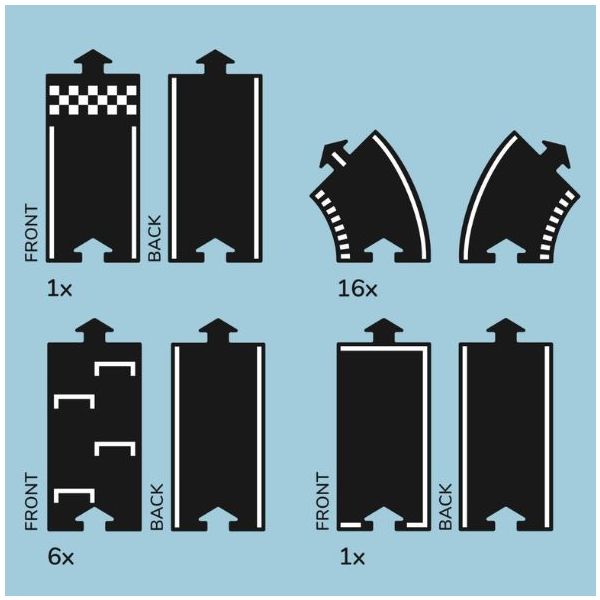 Flexible & Waterproof Toy Car Road - Grand Prix (24 pieces)