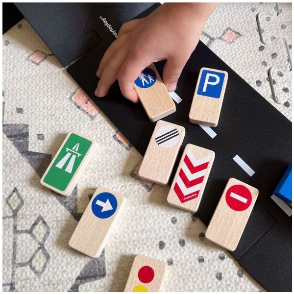 Set of 8 Wooden Traffic Signs