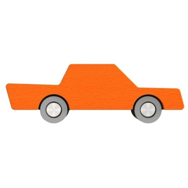 Back & Forth Wooden Car - Orange