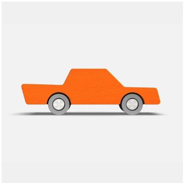 Back & Forth Wooden Car - Orange