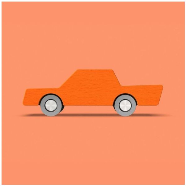 Back & Forth Wooden Car - Orange