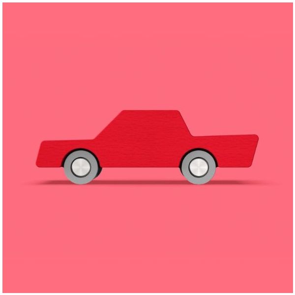 Back & Forth Wooden Car - Red