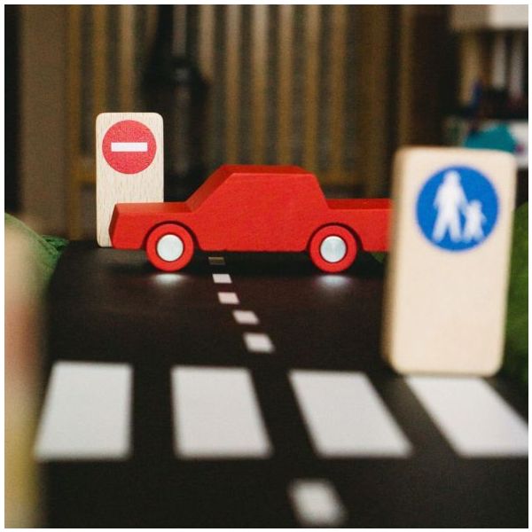 Back & Forth Wooden Car - Red