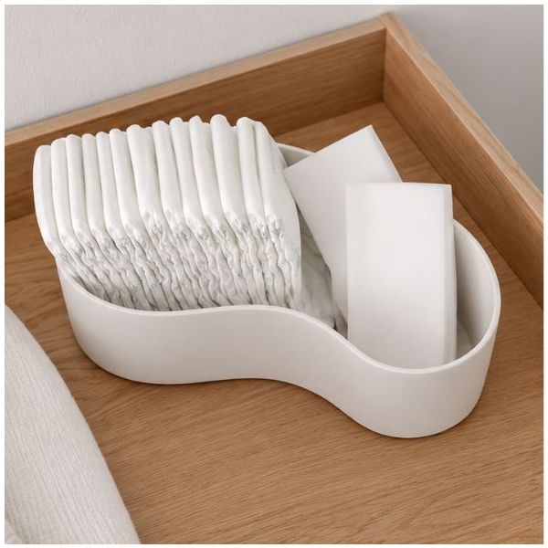 Boîte de rangement Wave - Grand modèle - Ivoire