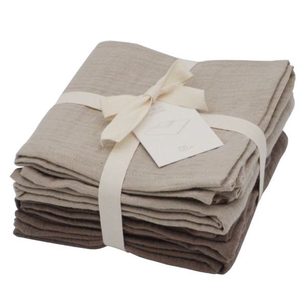 Set of 4 Muslin Cloths - Clay / Earth