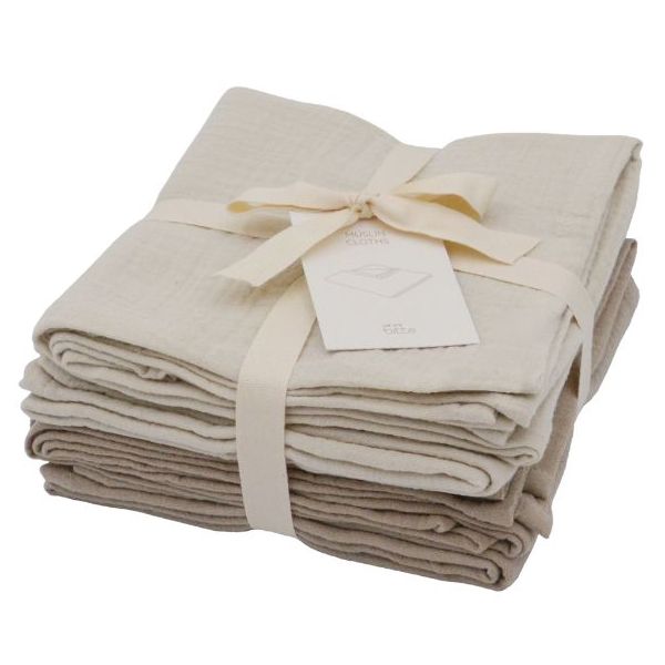 Set de 4 petits langes - Sable Clair / Argile