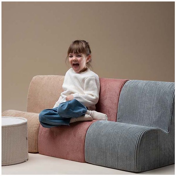 Chaise enfant en velours côtelé Cloud - Beige