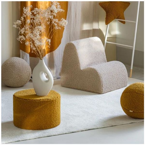 Chaise enfant en bouclette Cloud - Biscuit