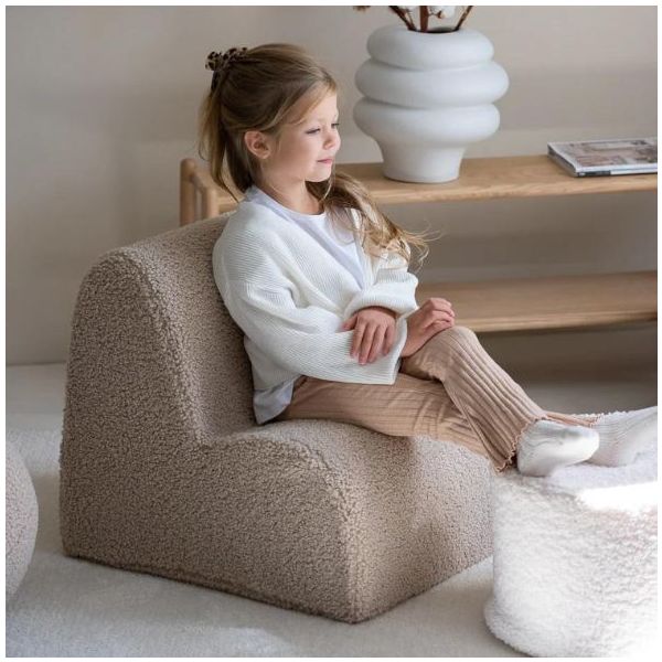 Chaise enfant en bouclette Cloud - Biscuit
