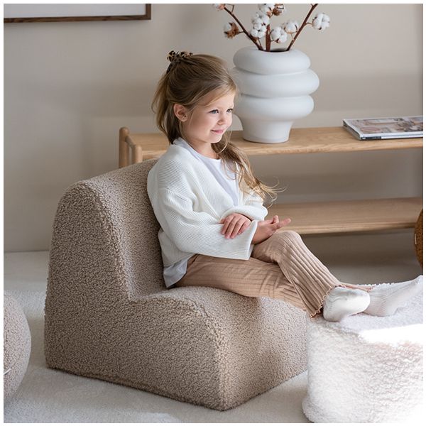 Chaise enfant en bouclette Cloud - Biscuit