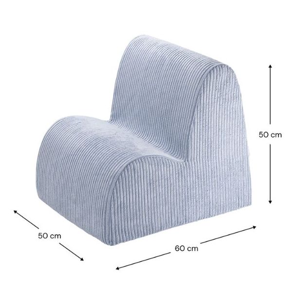 Chaise enfant en velours côtelé Cloud - Bleu Myrtille
