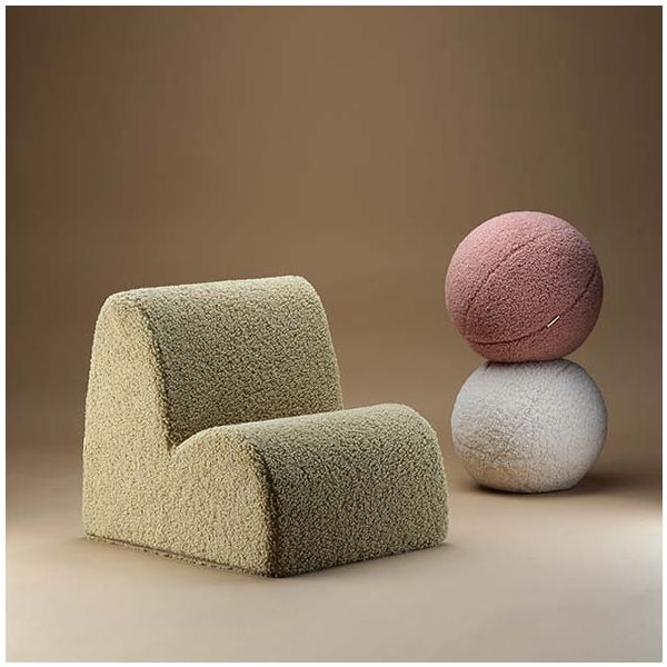 Chaise enfant en bouclette Cloud - Matcha