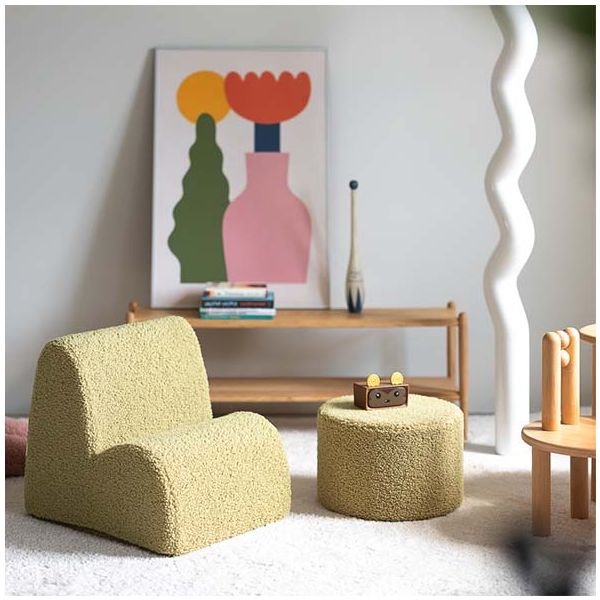 Chaise enfant en bouclette Cloud - Matcha