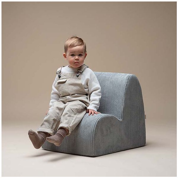 Chaise enfant en velours côtelé Cloud - Menthe