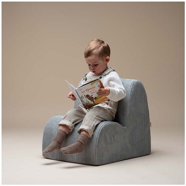 Chaise enfant en velours côtelé Cloud - Menthe