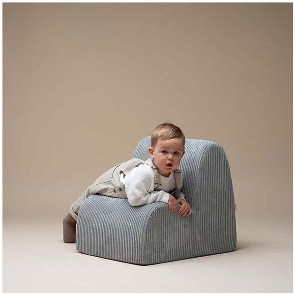 Chaise enfant en velours côtelé Cloud - Menthe