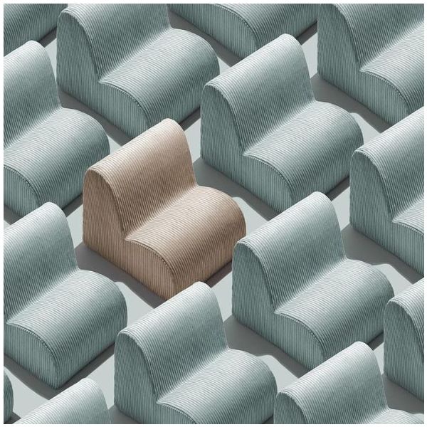 Chaise enfant en velours côtelé Cloud - Beige