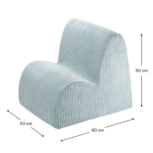 Chaise enfant en velours côtelé Cloud - Menthe