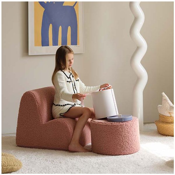 Chaise enfant en bouclette Cloud - Rose Goyave