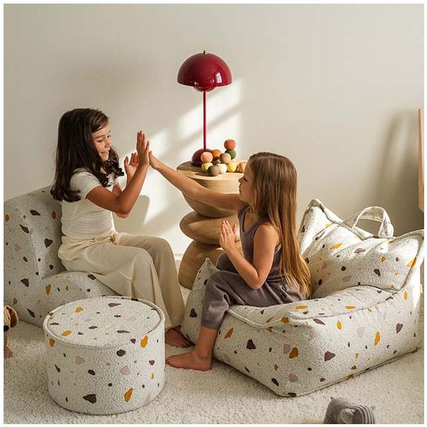 Chaise enfant en bouclette Cloud - Terrazzo Marbre