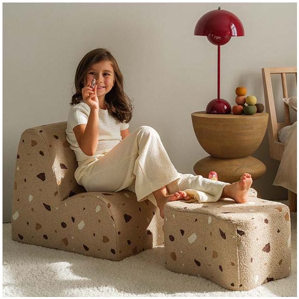 Chaise enfant en bouclette Cloud - Terrazzo Sable