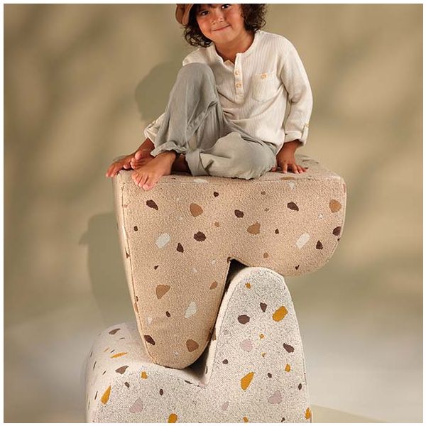Chaise enfant en bouclette Cloud - Terrazzo Sable