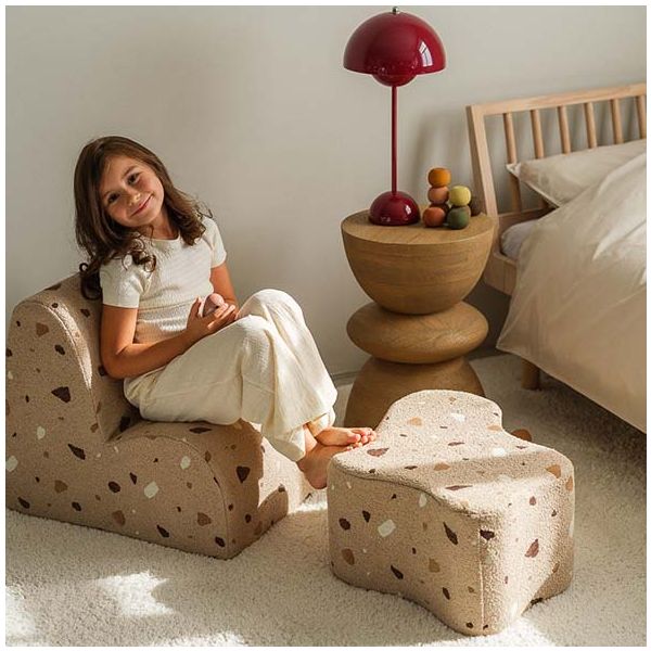 Chaise enfant en bouclette Cloud - Terrazzo Sable
