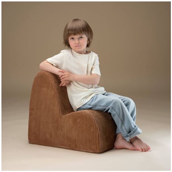 Chaise enfant en velours côtelé Cloud - Toffee