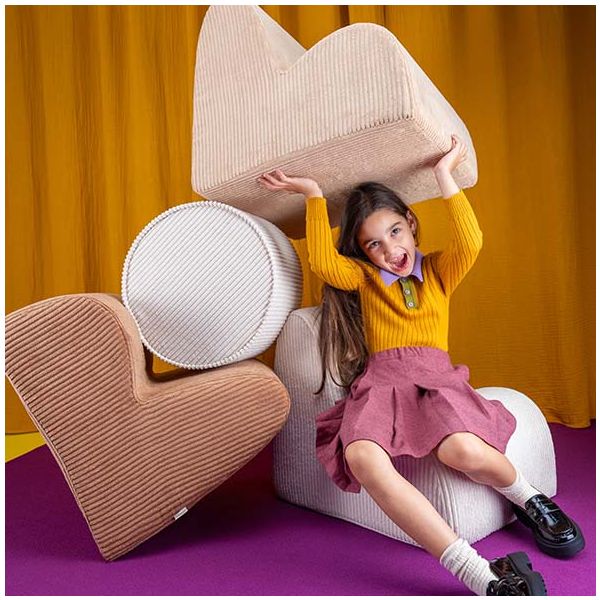 Chaise enfant en velours côtelé Cloud - Toffee