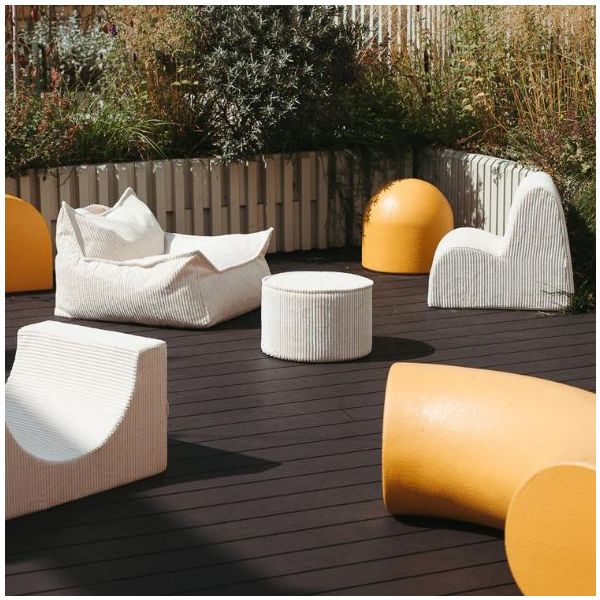Chaise enfant en velours côtelé Cloud - Marshmallow