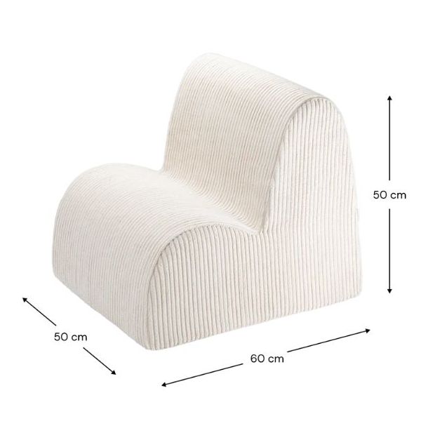 Chaise enfant en velours côtelé Cloud - Marshmallow