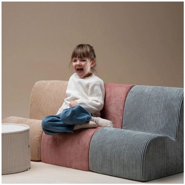 Chaise enfant en velours côtelé Cloud - Rose Mousse