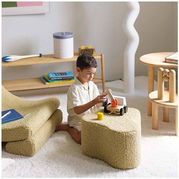 Pouf enfant en bouclette Cloud - Matcha