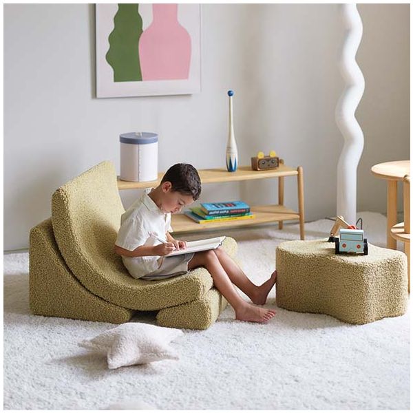 Pouf enfant en bouclette Cloud - Matcha