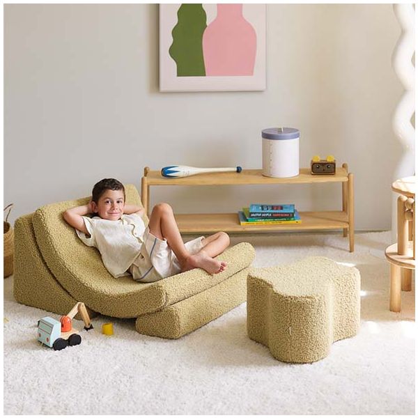 Pouf enfant en bouclette Cloud - Matcha