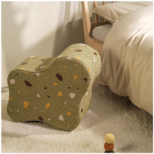 Pouf enfant en bouclette Cloud - Terrazzo Moss