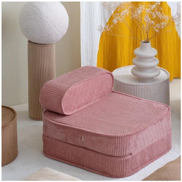 Coussin traversin en velours côtelé - Beige