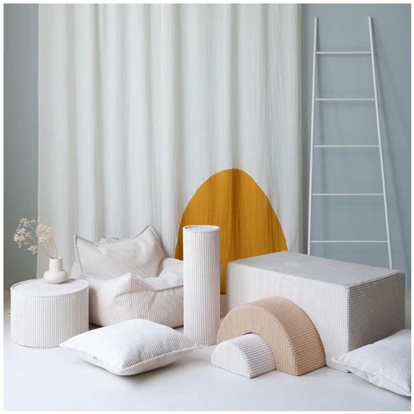 Coussin traversin en velours côtelé - Marshmallow