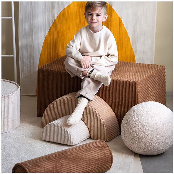 Coussin traversin en velours côtelé - Toffee