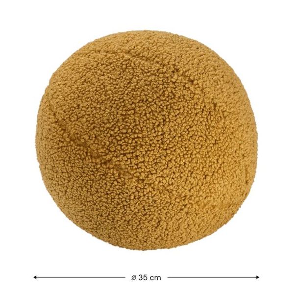 Coussin ballon en bouclette - Caramel