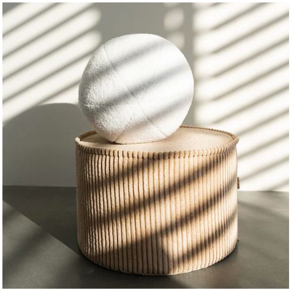Coussin ballon en bouclette - Crème