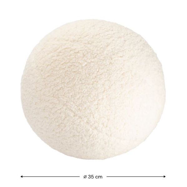 Coussin ballon en bouclette - Crème
