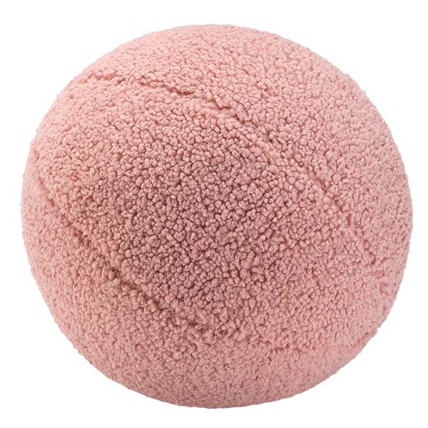 Coussin ballon en bouclette - Rose Goyave