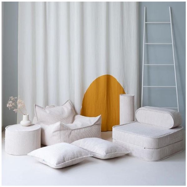 Coussin carré en velours côtelé - Marshmallow