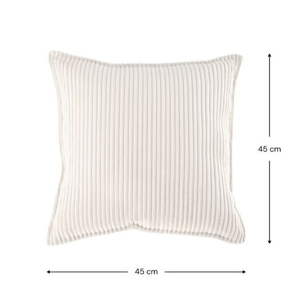 Coussin carré en velours côtelé - Marshmallow