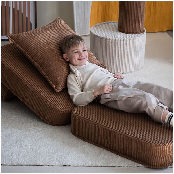 Coussin carré en velours côtelé - Toffee