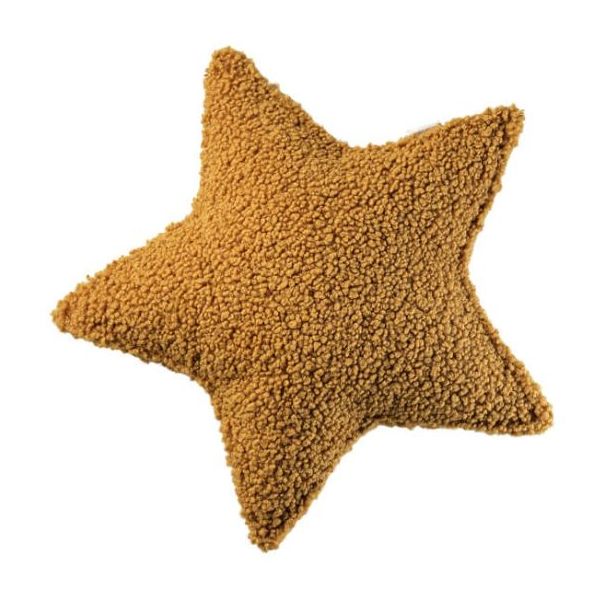 Coussin étoile en bouclette - Caramel
