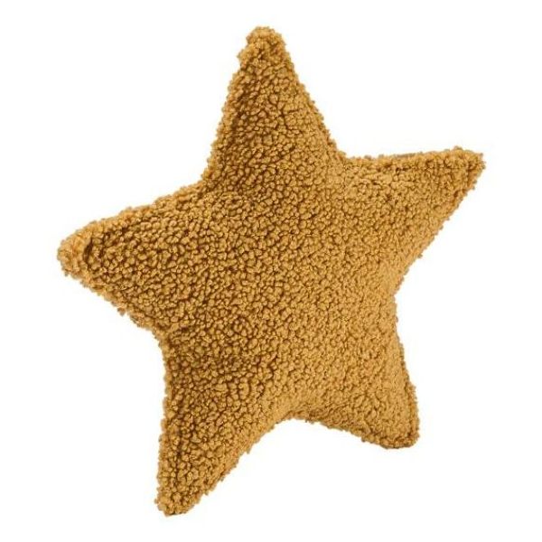 Coussin étoile en bouclette - Caramel